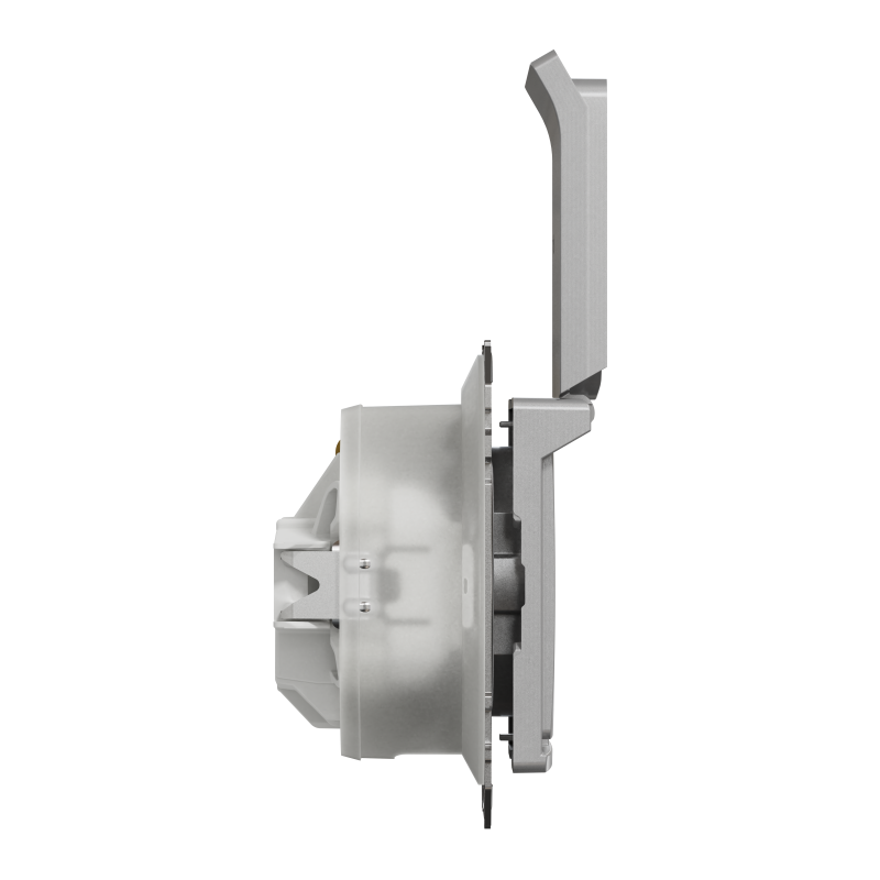 Розетка з заземлення, зі шторками, та з кришкою IP44 Алюміній Sedna Design