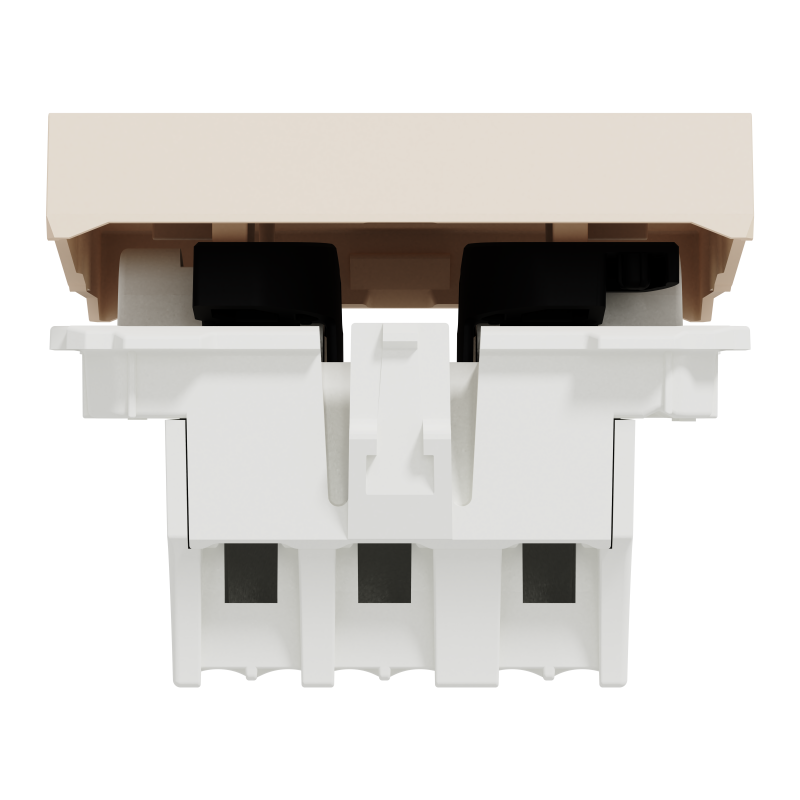 Вимикач 1-клавішний, 10А, 2 модулі бежевий Unica New Studio