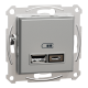 Asfora - double USB charger 2.4 A - aluminium