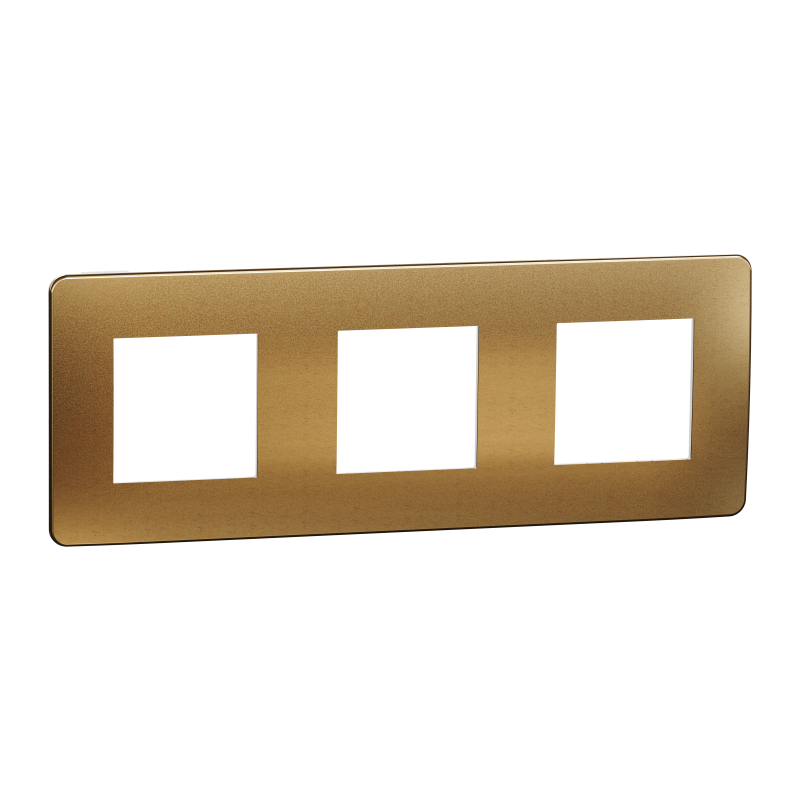 Cover frame, Unica Studio Metal, 3 gangs, copper