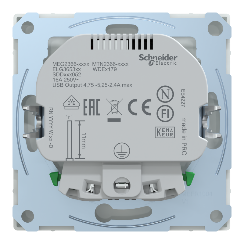 Роз.Schuko з 2 USB 2,4 A Біл. Лотос SD