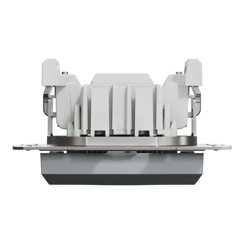 ВИМИКАЧ ОДНОКЛАВІШНИЙ, З ПІДСВІТКОЮ, САМОЗАЖИМНИЙ, ASFORA СТАЛЬ