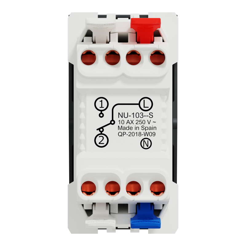 Перемикач 1-клавішний з нейтраллю 10А, 1 модуль антрацит