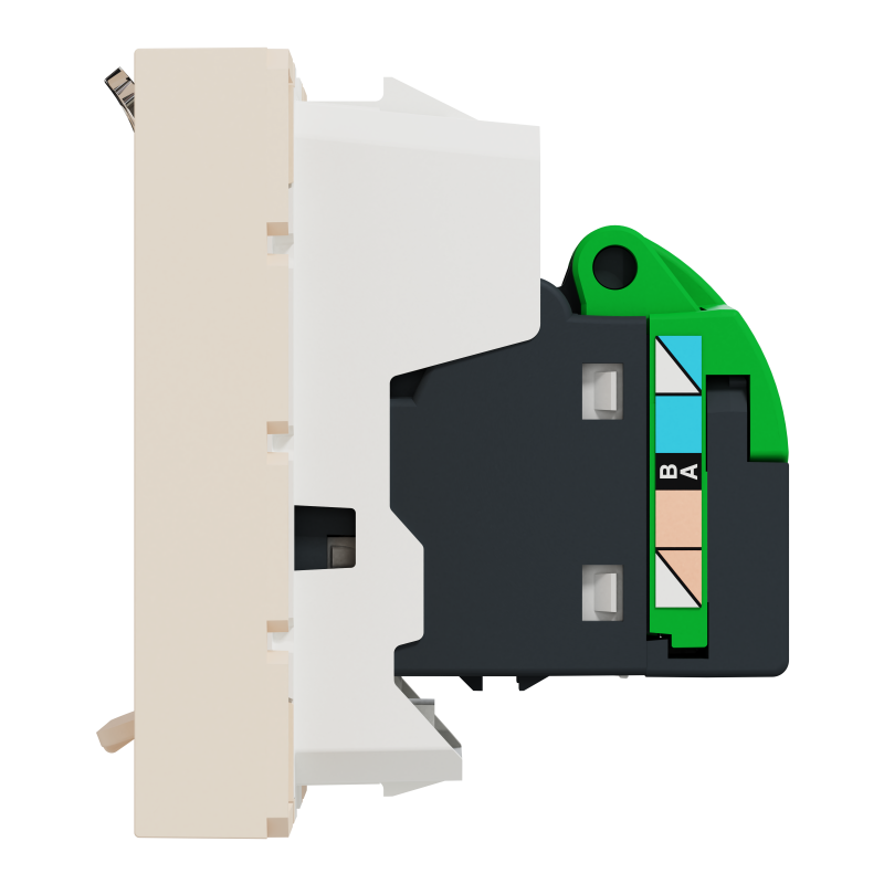 Розетка комп'ютерна RJ45, категорія 6 UTP, 2 модулі, бежева Unica New Studio