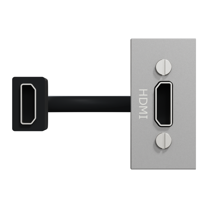 Розетка HDMI, 1 модуль алюміній