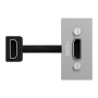 Розетка HDMI, 1 модуль алюміній