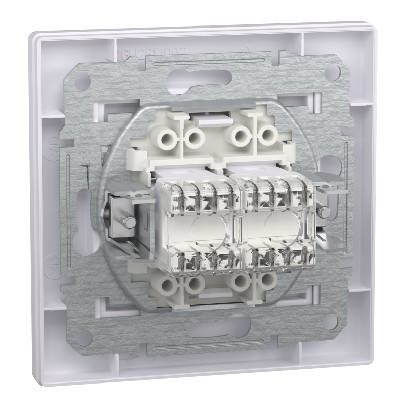 РОЗЕТКА КОМП'ЮТЕРНА RJ45 UTP КАТ.6 ПОДВІЙНА БІЛА ASFORA