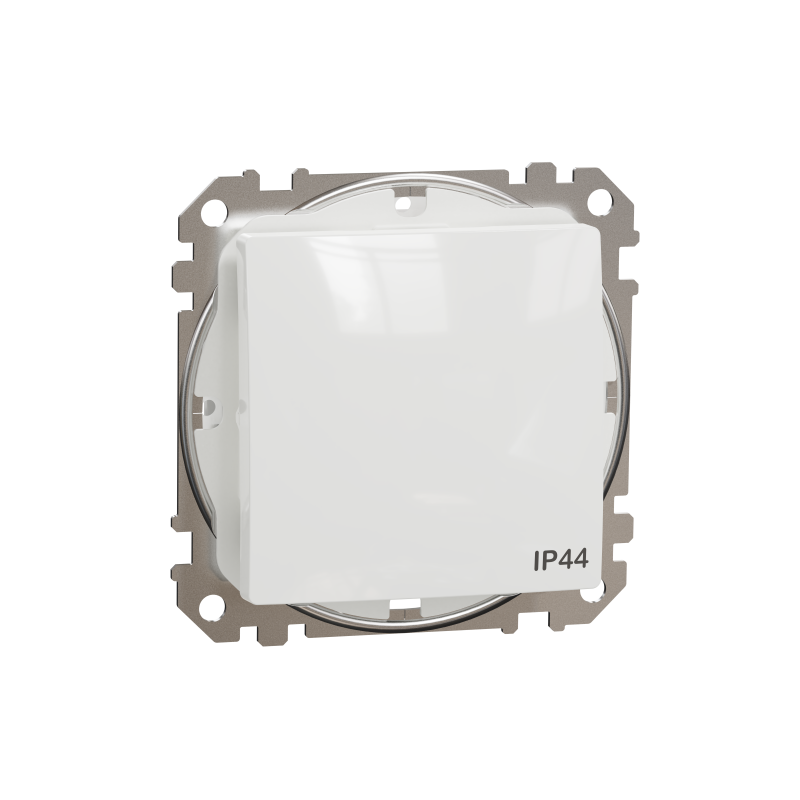 Одноклавішний вимикач, 10АX, IP44, білий, Sedna Design & Elements