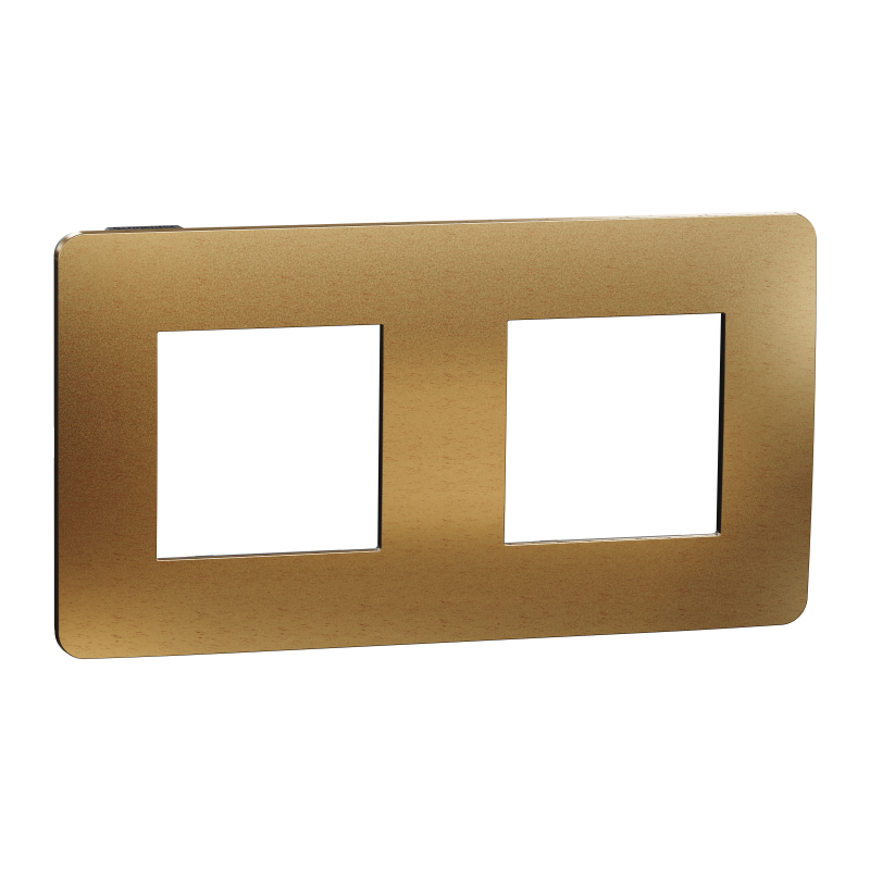 Cover frame, Unica Studio Metal, 2 gangs, copper