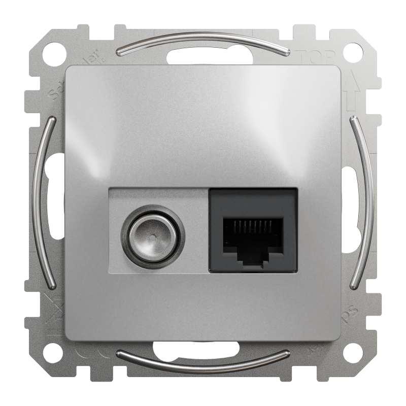 Розетка RJ45 категорія 6 UTP -TV Алюміній Sedna Design