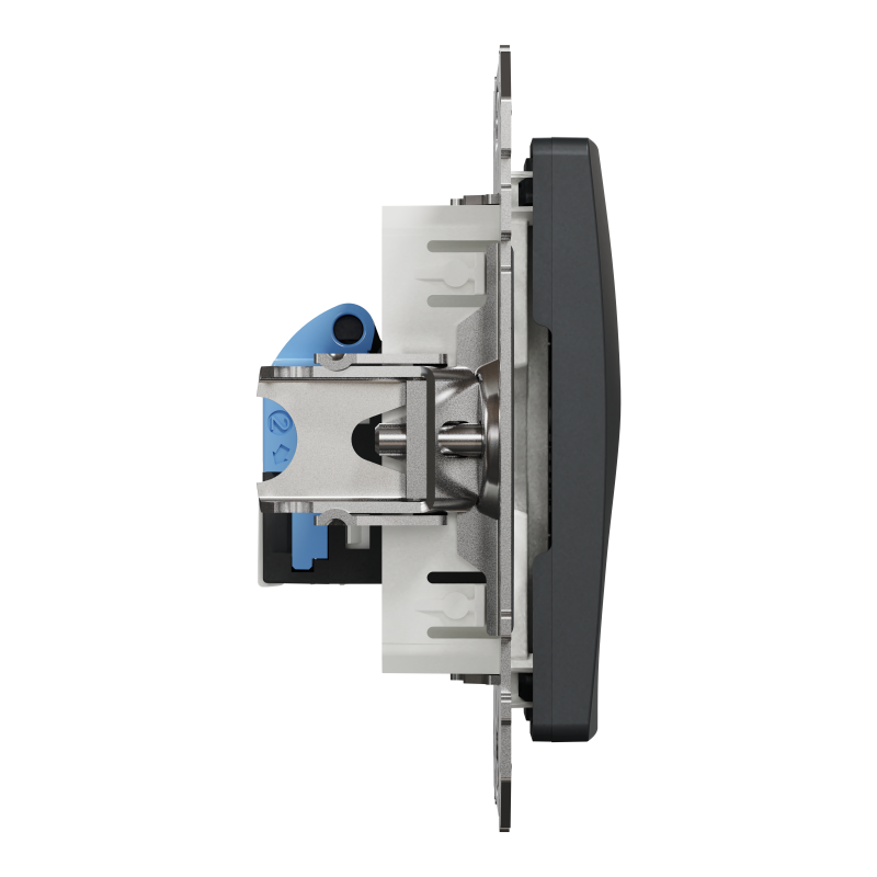 Комп'ютерна розетка, RJ45 CAT6 UTP, Чорна, Sedna Design