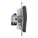 Комп'ютерна розетка, RJ45 CAT6 UTP, Чорна, Sedna Design