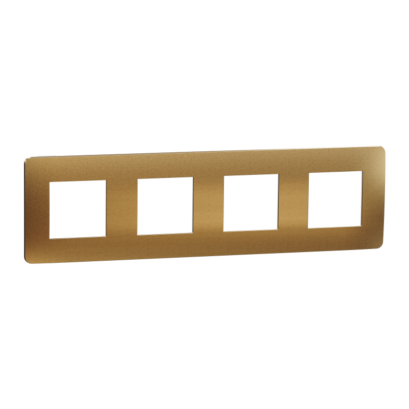 Cover frame, Unica Studio Metal, 4 gangs, copper