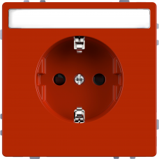 Розетка з заземленням зі шторками та місц для марк 16А SysD оранжевий