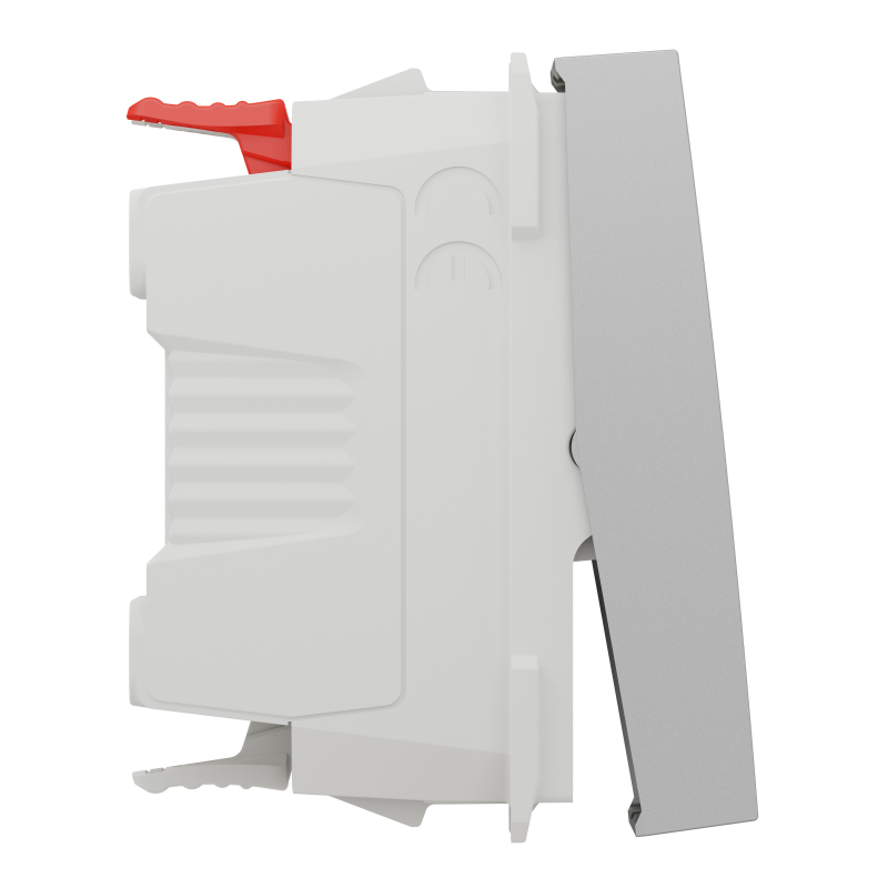 Перемикач 1-клавішний схема 6, 10А, 1 модуль алюміній