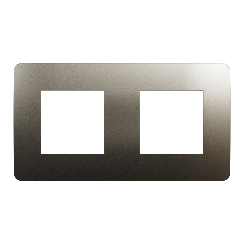 Cover frame, Unica Studio Metal, 2 gangs, anthracite