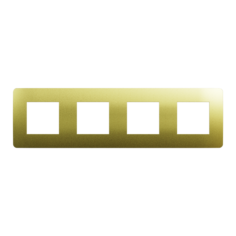 Cover frame, Unica Studio Metal, 4 gangs, gold
