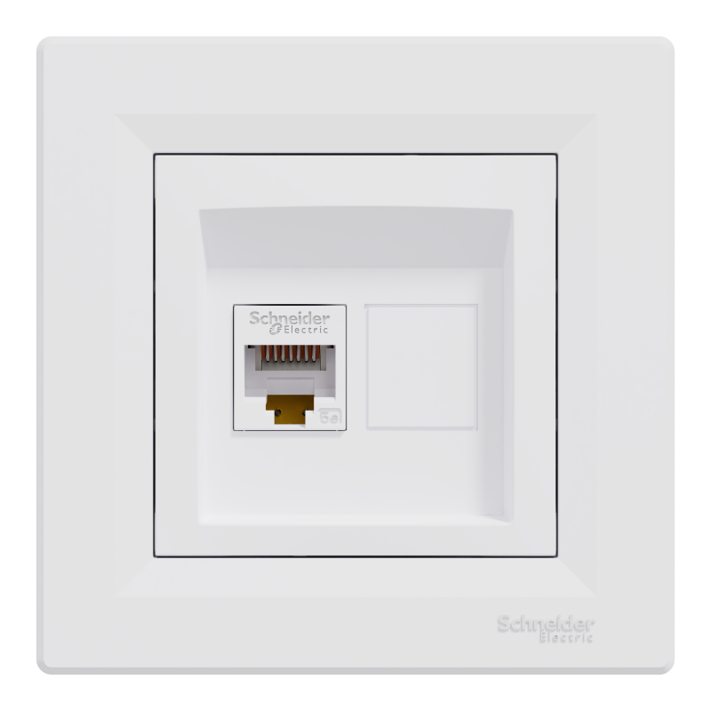 РОЗЕТКА КОМП'ЮТЕРНА RJ45 UTP КАТ. 5Е БІЛА ASFORA