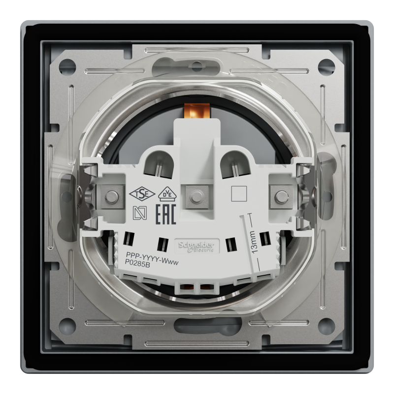 РОЗЕТКА IP44 З КРИШКОЮ, З ЗАЗЕМЛЕННЯМ, З ЗАХИСНИМИ ШТОРКАМИ, СТАЛЬ ASFORA