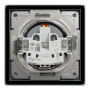 РОЗЕТКА IP44 З КРИШКОЮ, З ЗАЗЕМЛЕННЯМ, З ЗАХИСНИМИ ШТОРКАМИ, СТАЛЬ ASFORA