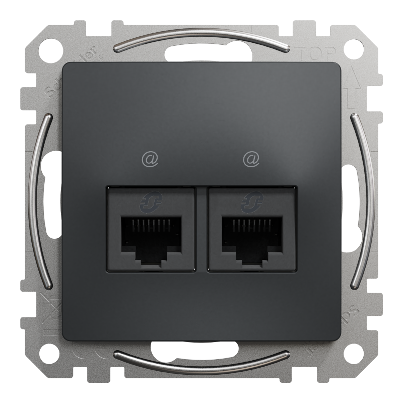 Два роз’єми RJ45 категорія 5E UTP Чорний Sedna Design