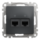 Два роз’єми RJ45 категорія 5E UTP Чорний Sedna Design