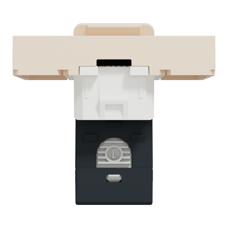 Розетка комп'ютерна RJ45, категорія 6 UTP, 2 модулі, бежева Unica New Studio