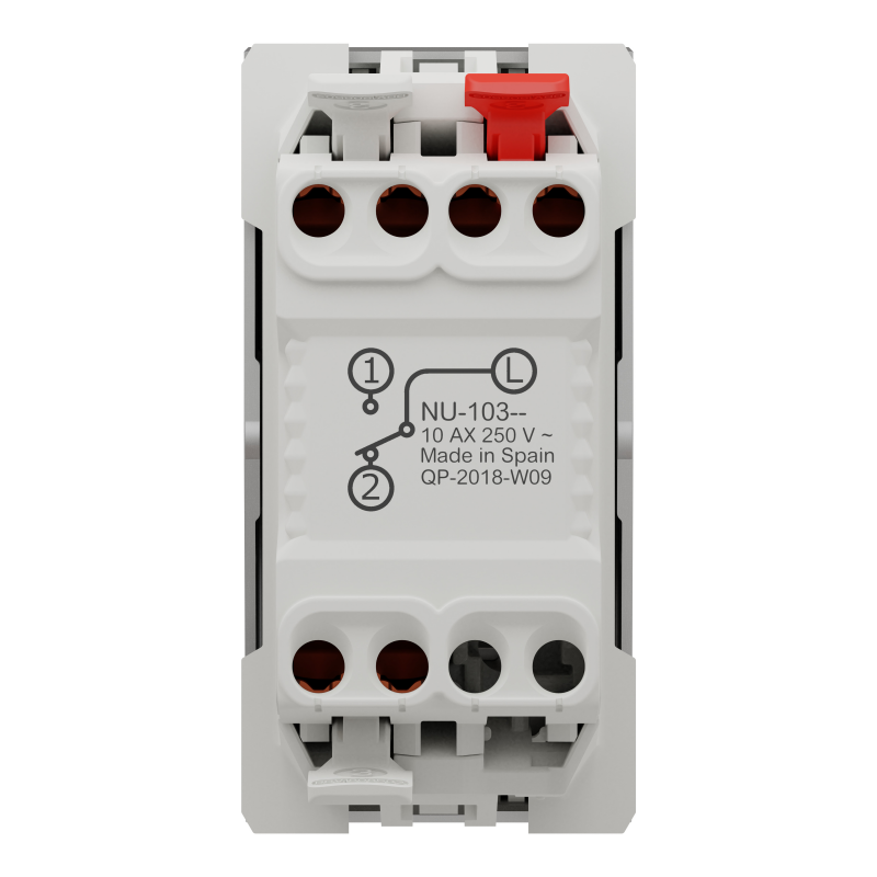 Перемикач 1-клавішний схема 6, 10А, 1 модуль алюміній