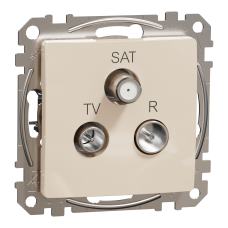 TV/SAT/R socket, Sedna Design & Elements, male IEC, female IEC, terminal, 4dB, PRO, beige