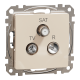 TV/SAT/R socket, Sedna Design & Elements, male IEC, female IEC, terminal, 4dB, PRO, beige