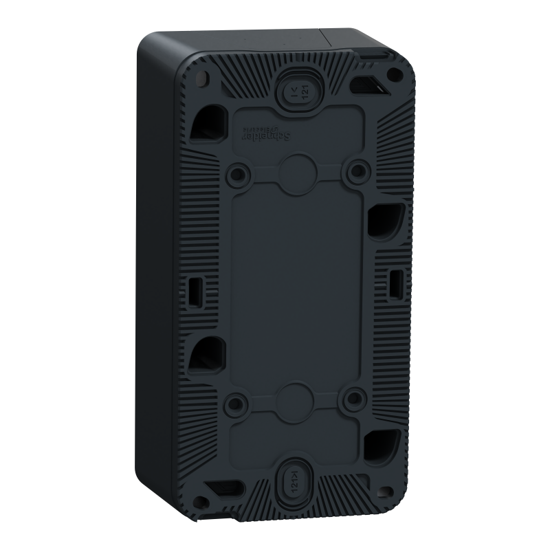 Подвійний блок для поверхневого монтажу IP55 Mureva Styl, вертикальний, чорний