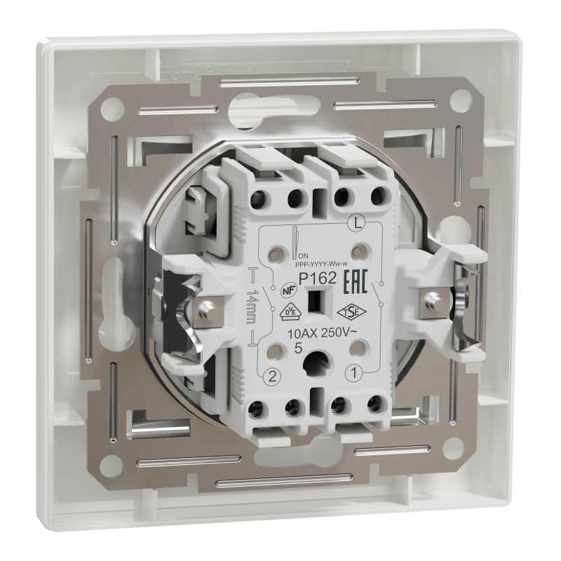 ВИМИКАЧ ДВОКЛАВІШНИЙ САМОЗАЖИМНИЙ БІЛИЙ ASFORA