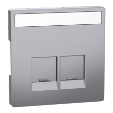 Накладка з пилозах штор та підп для роз Actassi 2хRJ45 SysD нержавіюча сталь