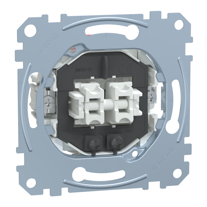 Механізм 2-клавішного вимикача 1 полюс з індикацією 10AX