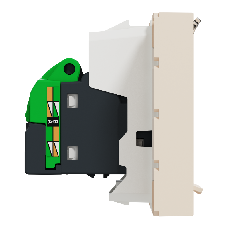 Розетка комп'ютерна RJ45, категорія 6 UTP, 2 модулі, бежева Unica New Studio