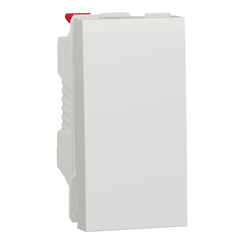 Вимикач 1-клавішний схема 1, 10А, 1 модуль білий