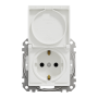 Розетка з заземлення, зі шторками, та з кришкою IP44 Білий Sedna Design
