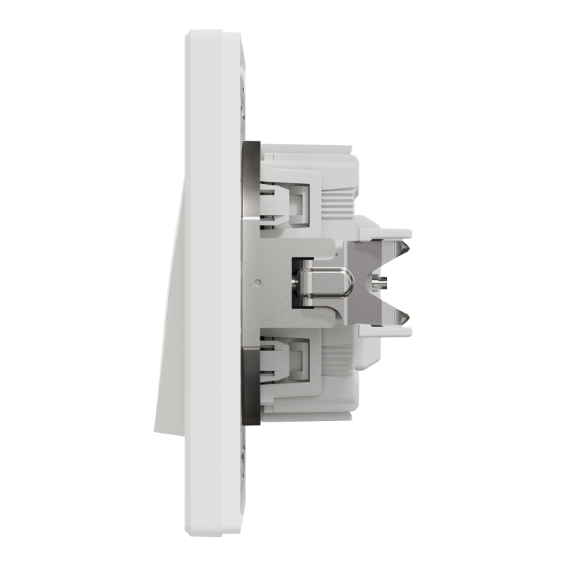 ВИМИКАЧ ОДНОКЛАВІШНИЙ, З ПІДСВІТКОЮ, САМОЗАЖИМНИЙ, БІЛИЙ ASFORA