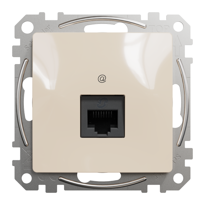Комп'ютерна розетка, RJ45 CAT6 UTP, Бежева, Sedna Design
