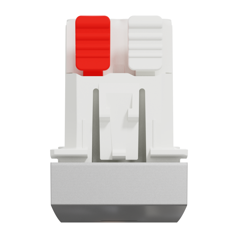 Перемикач 1-клавішний, з нейтраллю, 10А, 1 модуль алюміній