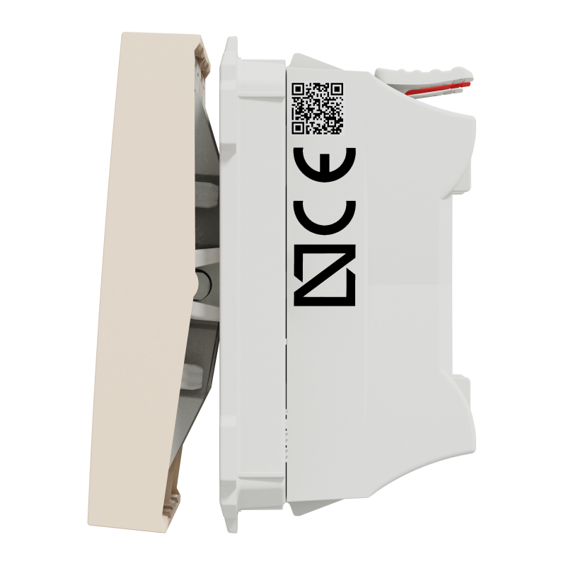 Вимикач 2-клавішний, 10 А, 2 модулі, бежевий Unica New Studio