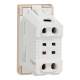 Socket-outlet, New Unica, mechanism, 2P, 10A, European, with shutter, IP3x, glossy, untreated, beige