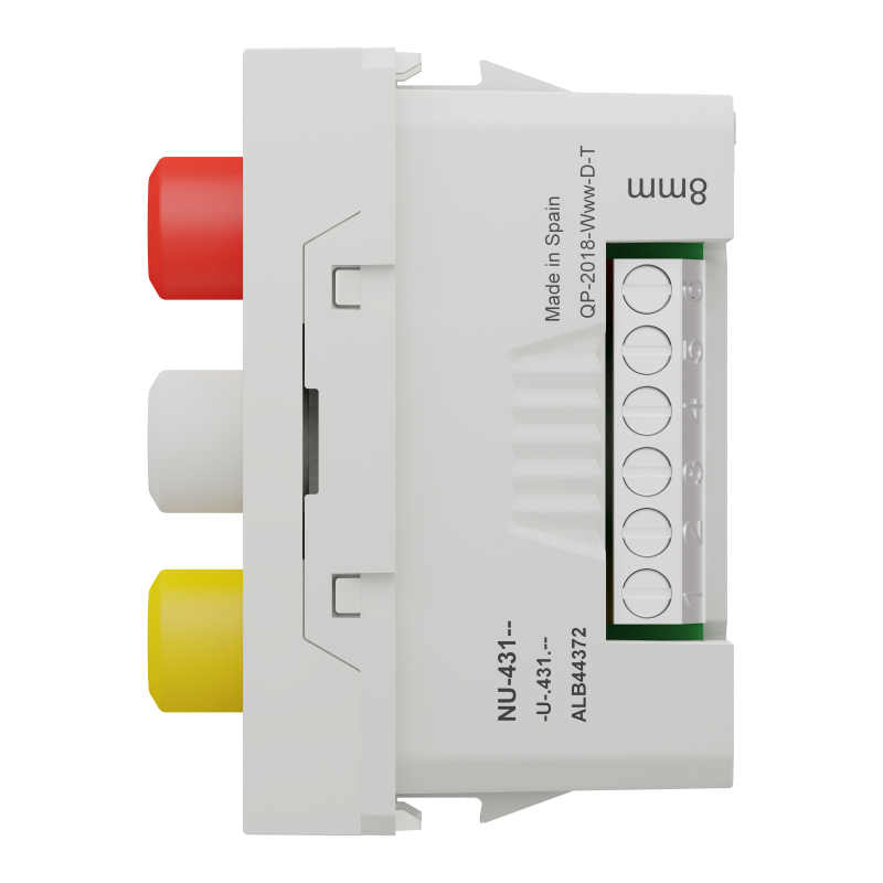 Розетка 3 RCA, 1 модуль білий