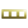 Cover frame, Unica Studio Metal, 3 gangs, gold