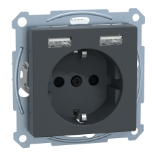 Розетка Schuko з 2 USB 2,4 A антр. SM
