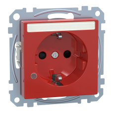 Розетка з заз зі штор місц для марк та індик лам 16А SysM рубіново-червоний