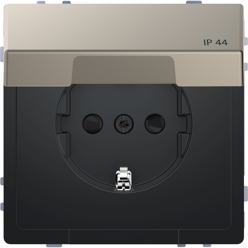 D-Life РОЗЕТКА з/к і кришкою IP44 НІКЕЛЬ