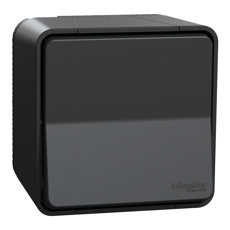 Кнопковий вимикач у зборі IP55 Mureva Styl, для поверхневого монтажу, чорний