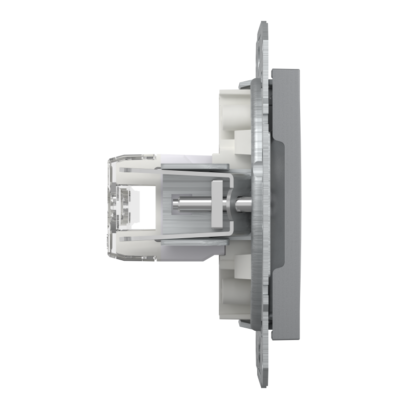 РОЗЕТКА КОМП'ЮТЕРНА RJ45 UTP КАТ.6 ПОДВІЙНА ASFORA СТАЛЬ