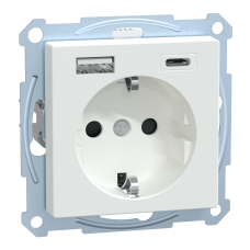 SM РОЗЕТКА 16 A + USB A+C 3 A, Акт Білий